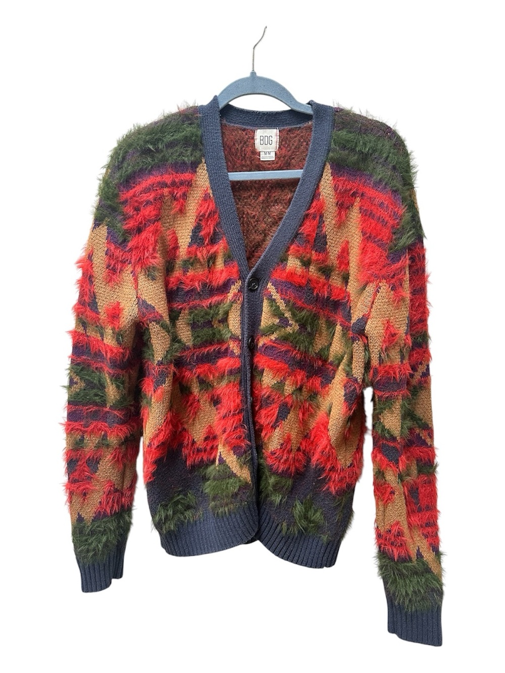 BDG Urban Outfitters Multicolor Fuzzy Knit Cardigan